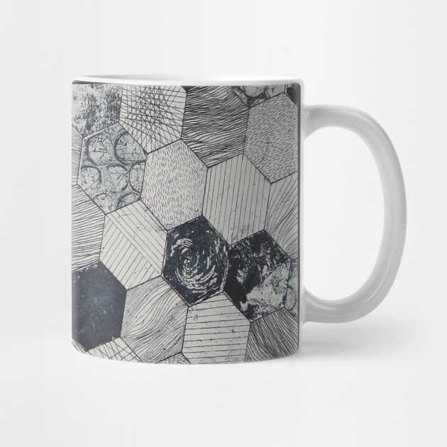 Grey And Black Hive Pattern by Vinit53